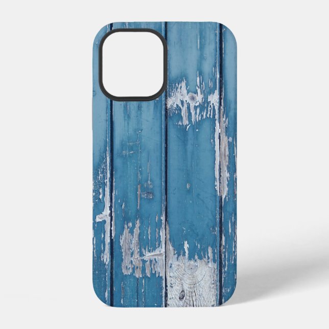 Coque iPhone Planche en bois sarcelle et marron (Verso)
