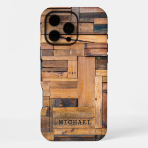 Coque iPhone 16 Pro Max Planches de bois rustiques en bois personnalisées