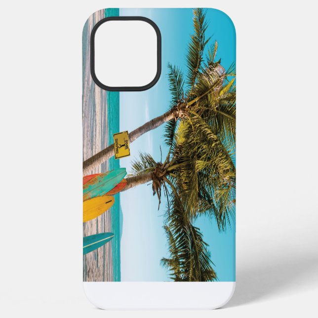 Coque iPhone Planches de surf sur la plage coussin (Verso)
