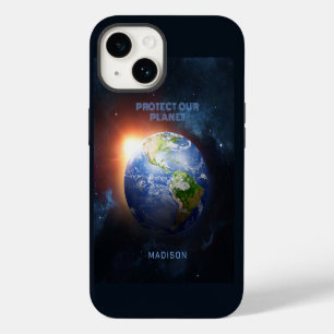 Coque Pour iPhone 14 Planète de texte personnalisé Terre