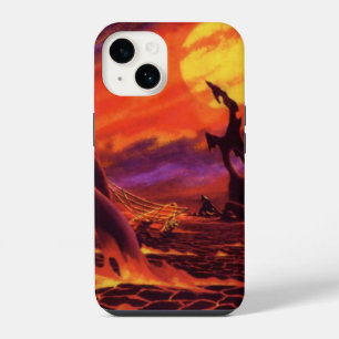 Coque Pour iPhone 14 Planète volcanique de science-fiction vintage avec