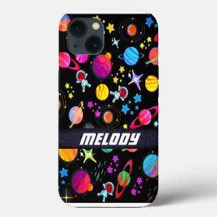 Etui iPhone 13 planètes de l'espace extra-atmosphérique colorées