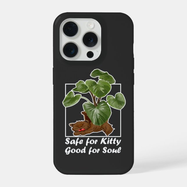 Coque iPhone Plante de Peperomia sans danger pour les chats Art (Verso)
