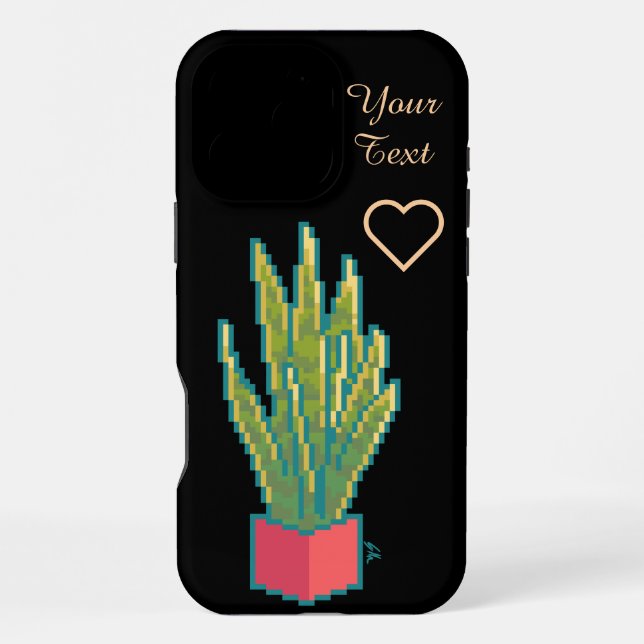 Coque iPhone Plante serpent, pixel art (Verso)