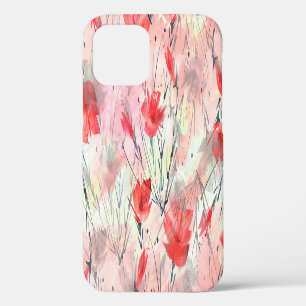 Coque iPhone 12 Plantes d'aquarelle Herbes Motif de fleurs