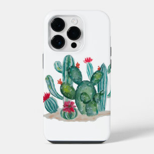 Coque Pour iPhone 14 Plus Plantes de fleurs de cactus à l'aquarelle