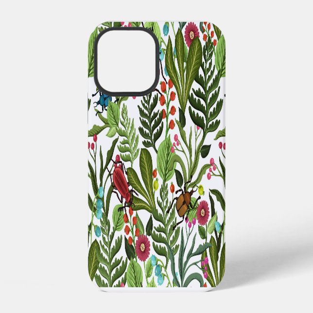 Coque iPhone Plantes décoratives et insectes : conception trans (Verso)