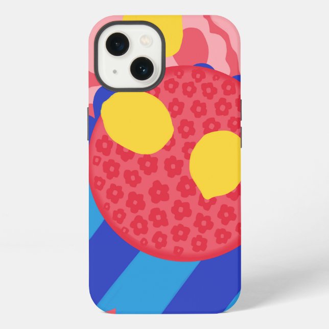 Coque iPhone Plaque de fleurs de citron (Verso)
