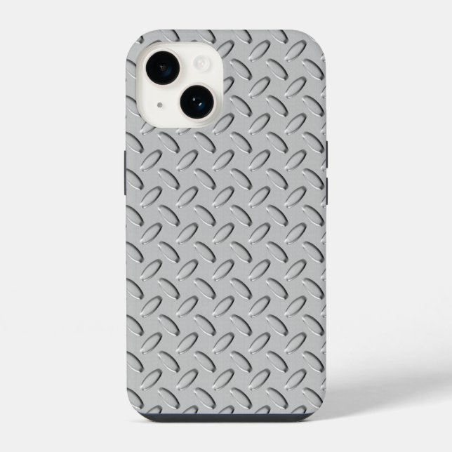 Coque iPhone Plaque diamant en acier Chrome (Verso)