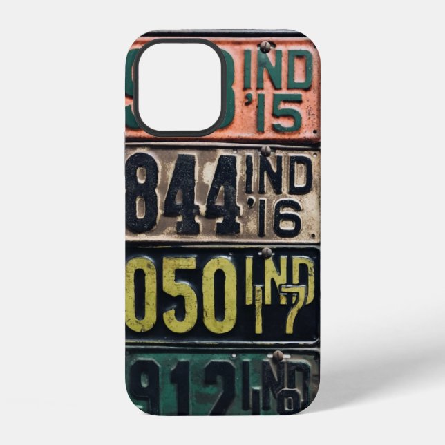 Coque iPhone Plaques d'immatriculation vintage (Verso)