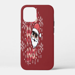 Coque iPhone 12 Mini Plateau de service de Noël Cool Retro Santa