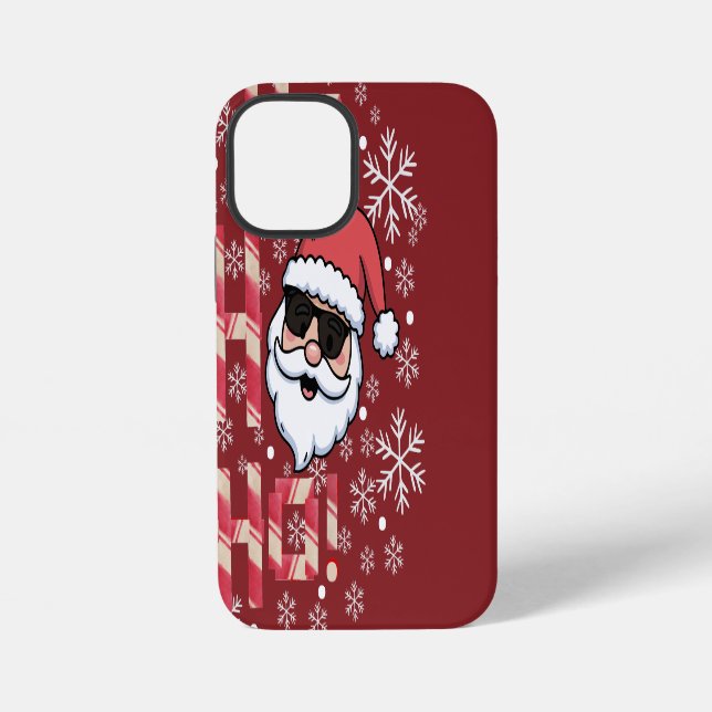 Coque iPhone Plateau de service de Noël Cool Retro Santa (Verso)