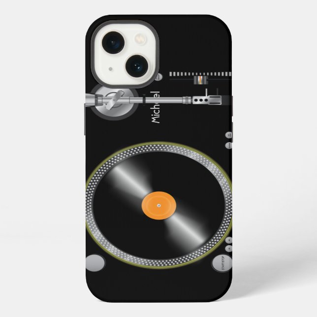Coque iPhone Platine Vinyle Old School (Verso)