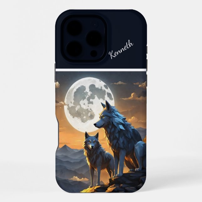 Coque iPhone Pleine lune et Howl de Wolf (Verso)