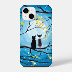 Coque Pour iPhone 14 Pleine lune Whimsical avec Chats