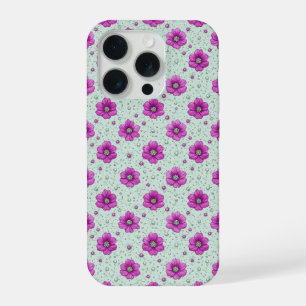Coque iPhone 15 Pro Pluie de Fleurs Roses Pâles ✨ Gouttelettes Florale