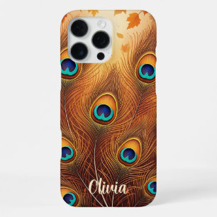 Coque iPhone 16 Pro Max Plume de paon d'automne