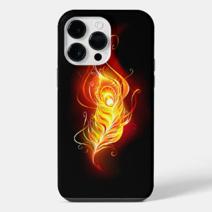 Coque Pour Pour iPhone 14 Pro Max Plume de paon de feu