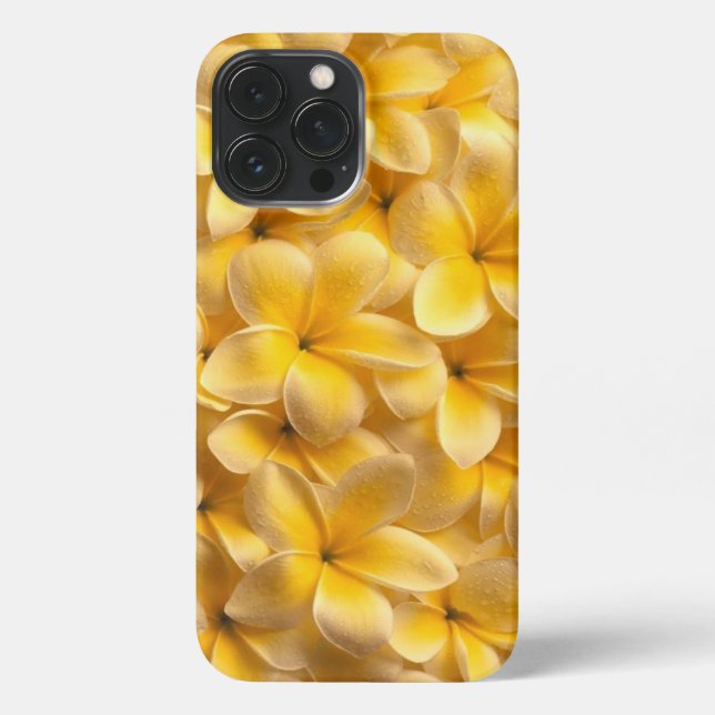 Coque iPhone Plumeria Fleur Jaune (Verso)