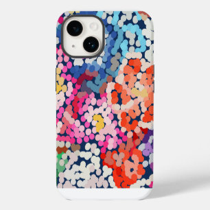 Coque Pour iPhone 14 Plumeria tropicale pointillée Fleurs Abstraites