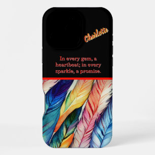 Coque iPhone 16 Pro Max Plumes aquarelles colorées en harmonie
