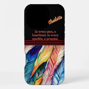 Coque iPhone 16 Pro Max Plumes aquarelles colorées en harmonie