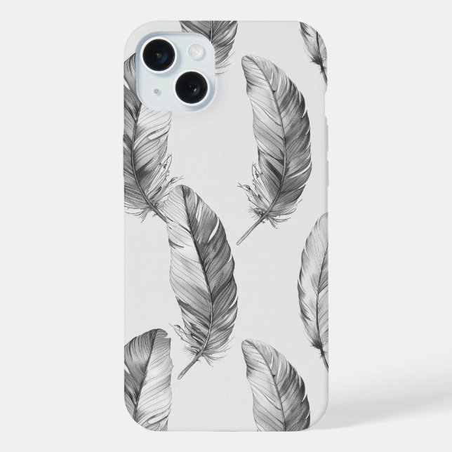 Coque iPhone Plumes blanches (Verso)