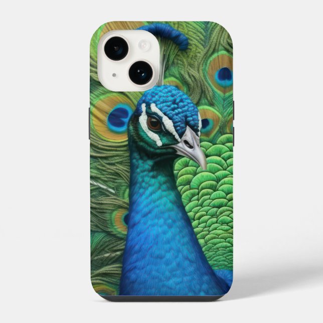 Coque iPhone Plumes de paon (Verso)