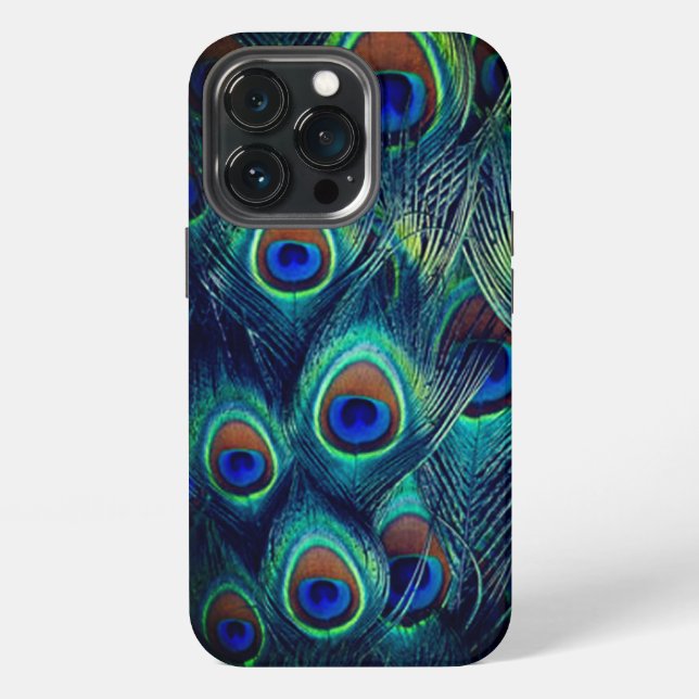Coque iPhone Plumes de paon (Dos)