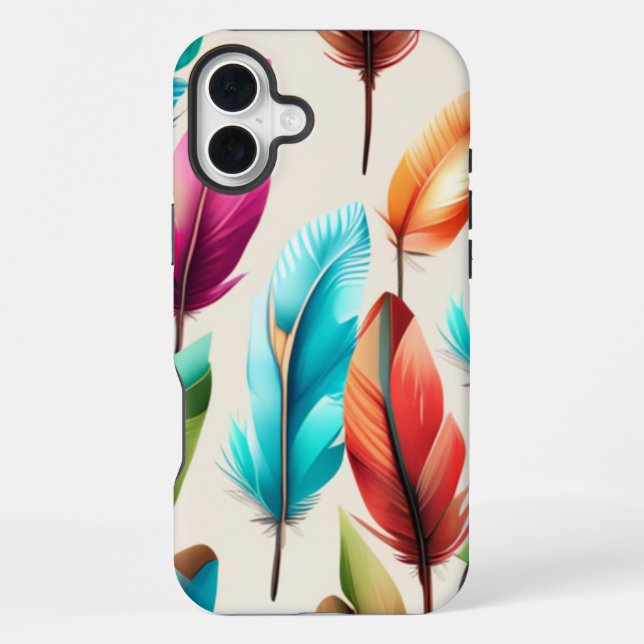 Coque iPhone Plumes Flashy  (Verso)