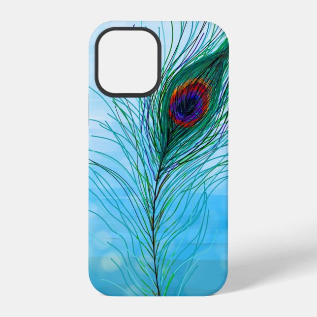 Coque iPhone Plumes Peacock à main (Verso)
