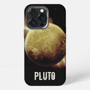 Etui iPhone 13 Pro Pluton planète jaune illustration 3d univers espac