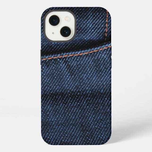 Coque iPhone Poche Jeans bleu (Verso)