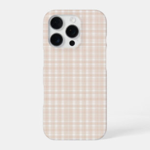 Coque iPhone 16 Pro Poche molle et crème Plaid Cottagecore