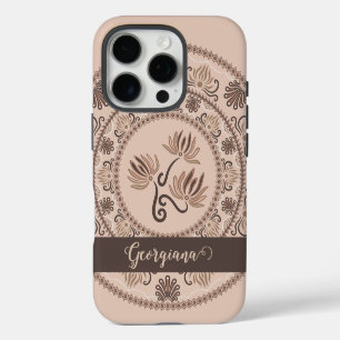 Coque iPhone 16 Pro Pointe de renouveau personnalisé Mocha Rococo Mand