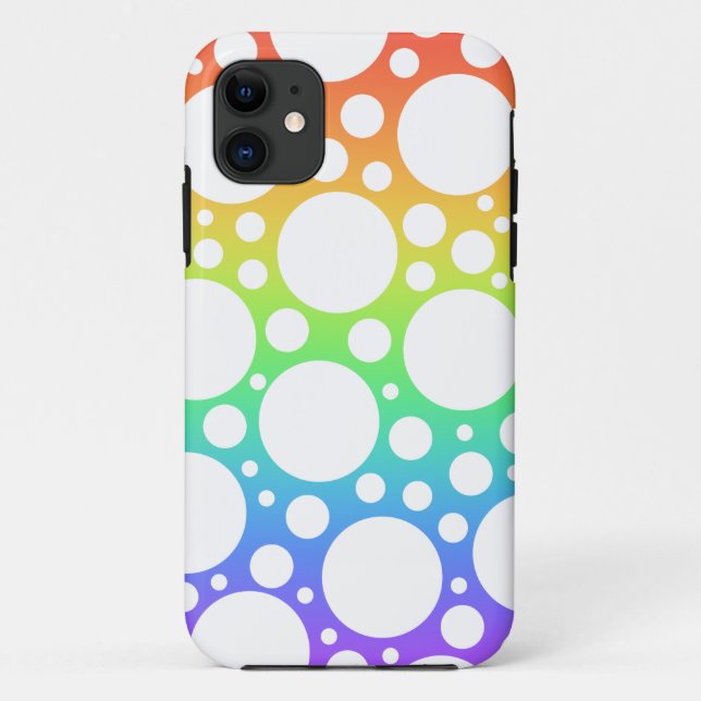 Coque iphone pointillé Rainbow Polka (Dos)