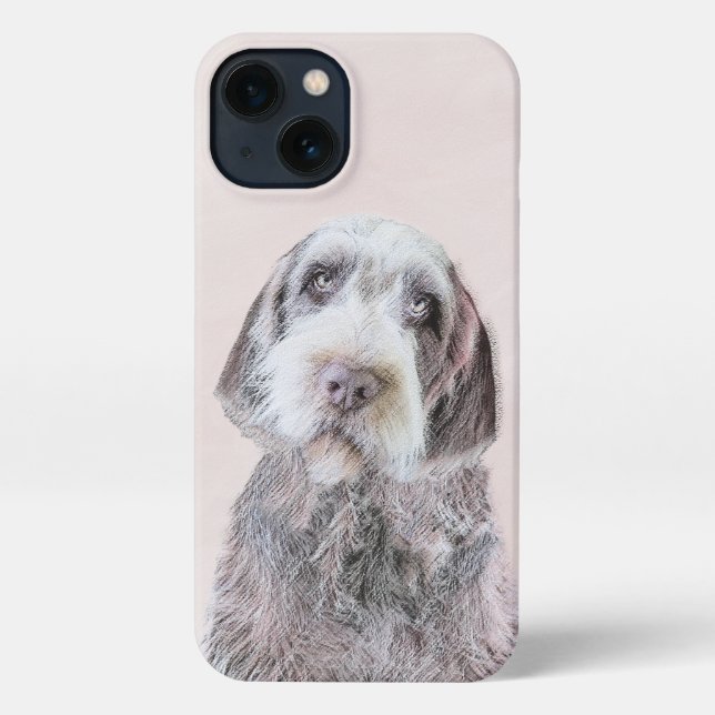 Coque iPhone Pointing à poils durs Peinture Griffon - Art Chien (Verso)