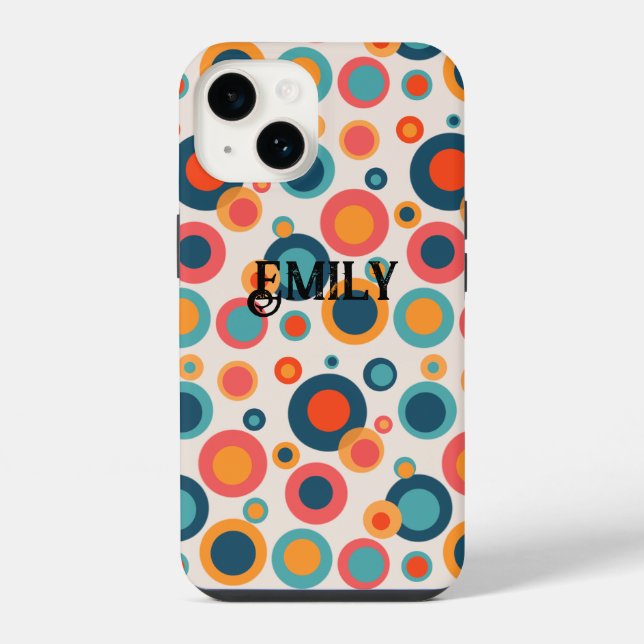 Coque iPhone Points Abstraits Colorés (Verso)