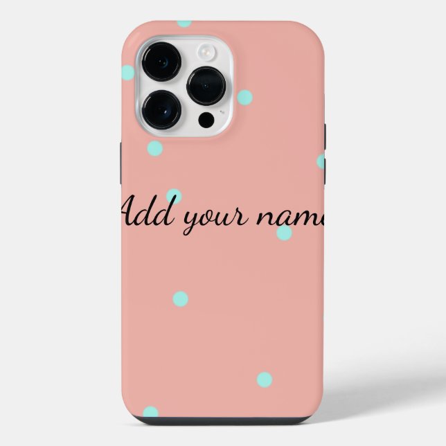 Coque iPhone Points abstraits orange bleu ajouter nom texte t (Verso)
