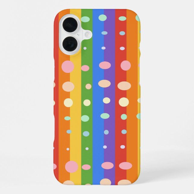 COQUE iPhone POINTS ARC-EN-CIEL RAYÉS (Verso)