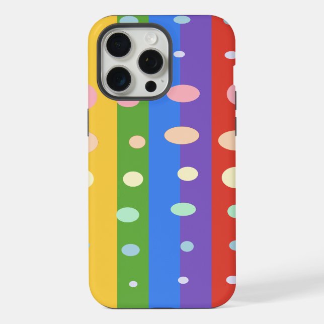 COQUE iPhone POINTS ARC-EN-CIEL RAYURES (Verso)