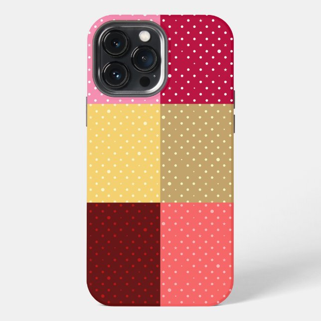 Coque iPhone Points colorés Monogrammes élégants (Verso)
