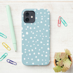 Coque iPhone 12 Points Dalmatiens Bleus, Points Dalmatiens, Impres