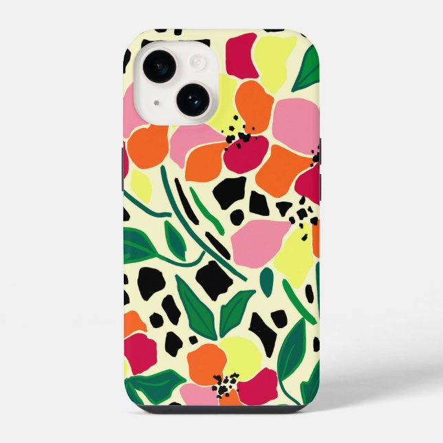 Coque iPhone Points de jardin tropicaux (Verso)