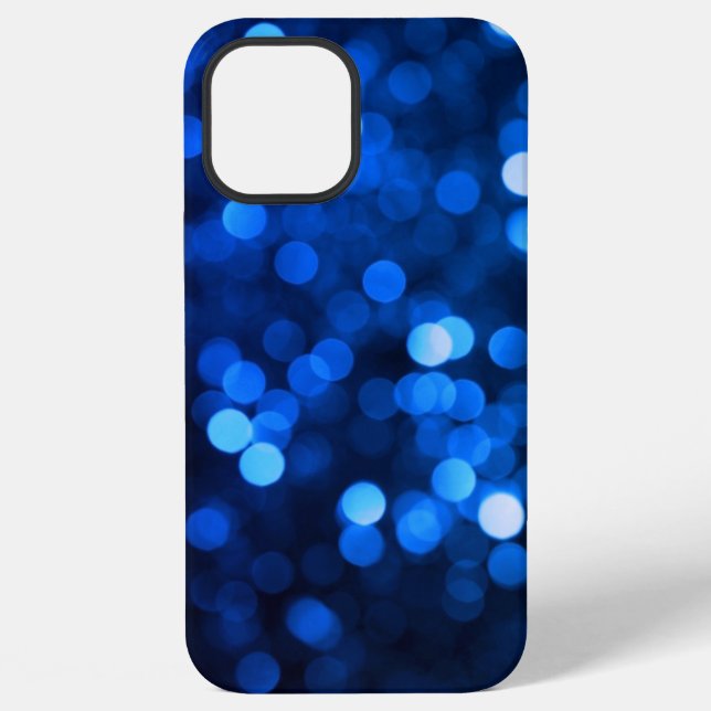 Coque iPhone Points de lumière bleue abstraits (Verso)