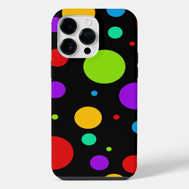 Coque iPhone Points de polka arc-en-ciel (Verso)