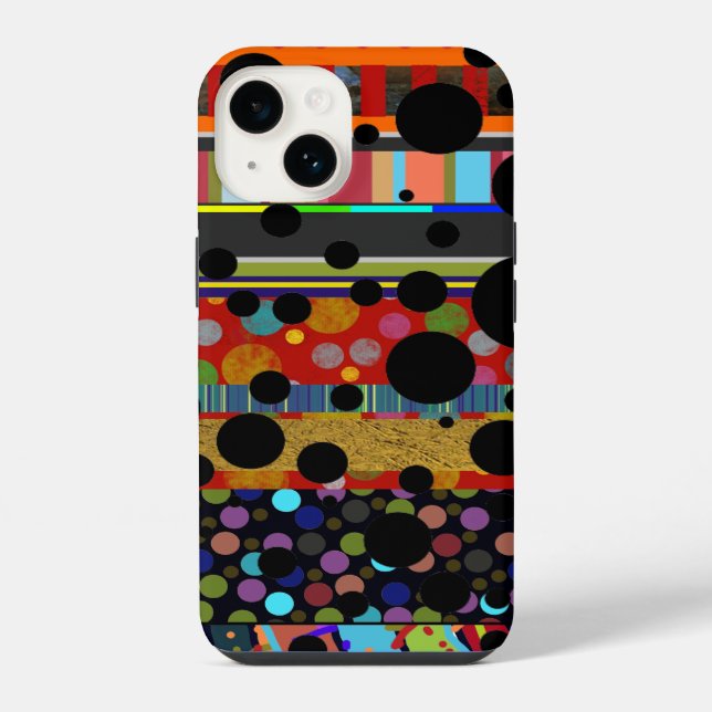Coque iPhone points et bandes à motifs différents (Verso)