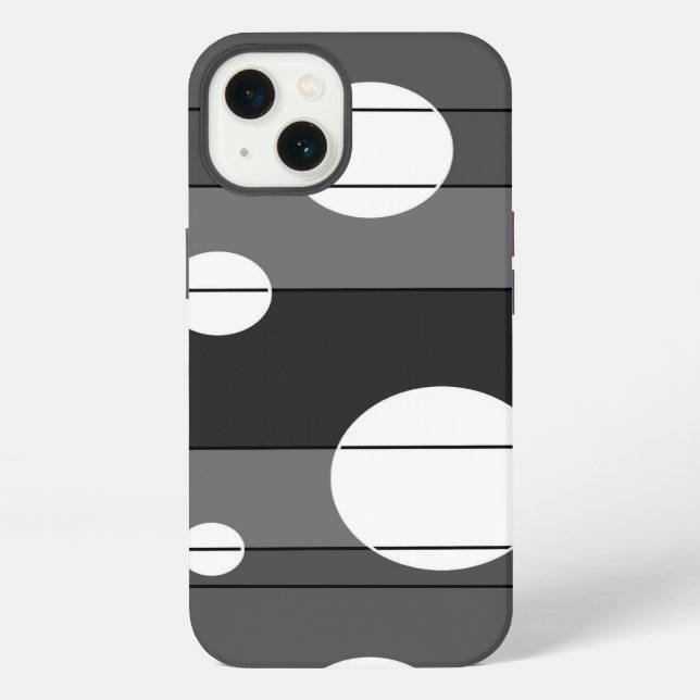 Coque iPhone Points et rayures en gris (Verso)