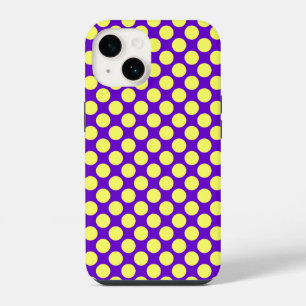 Coque Pour iPhone 14 Points jaunes sur fond violet STaylor