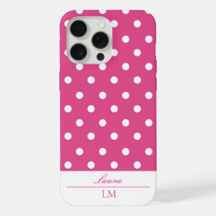Coque iPhone 15 Pro Max Points noirs et blancs girly élégants